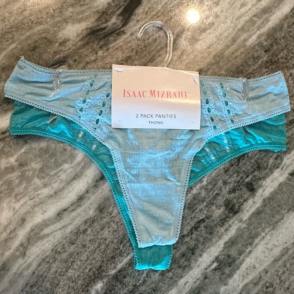 NWT Isaac Mizrahi 2-Pack Thongs Panties Size Large